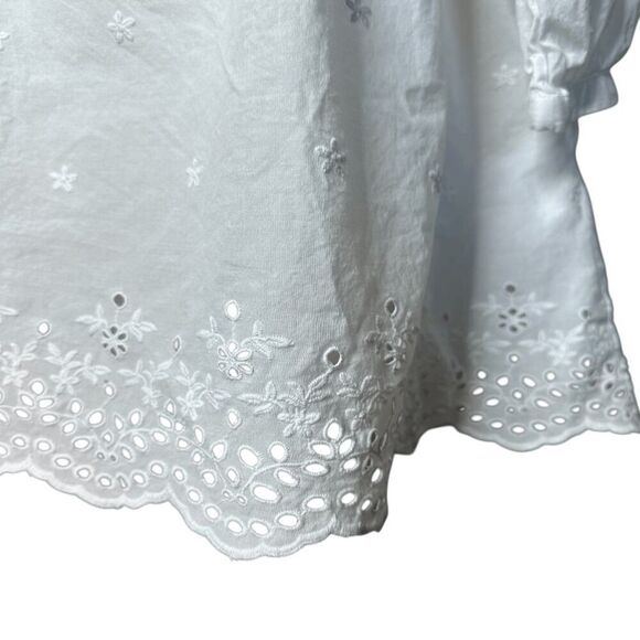 Urban Outfitters Beatrice Eyelet Babydoll Romper Women’s Size Small - Picture 2 of 13